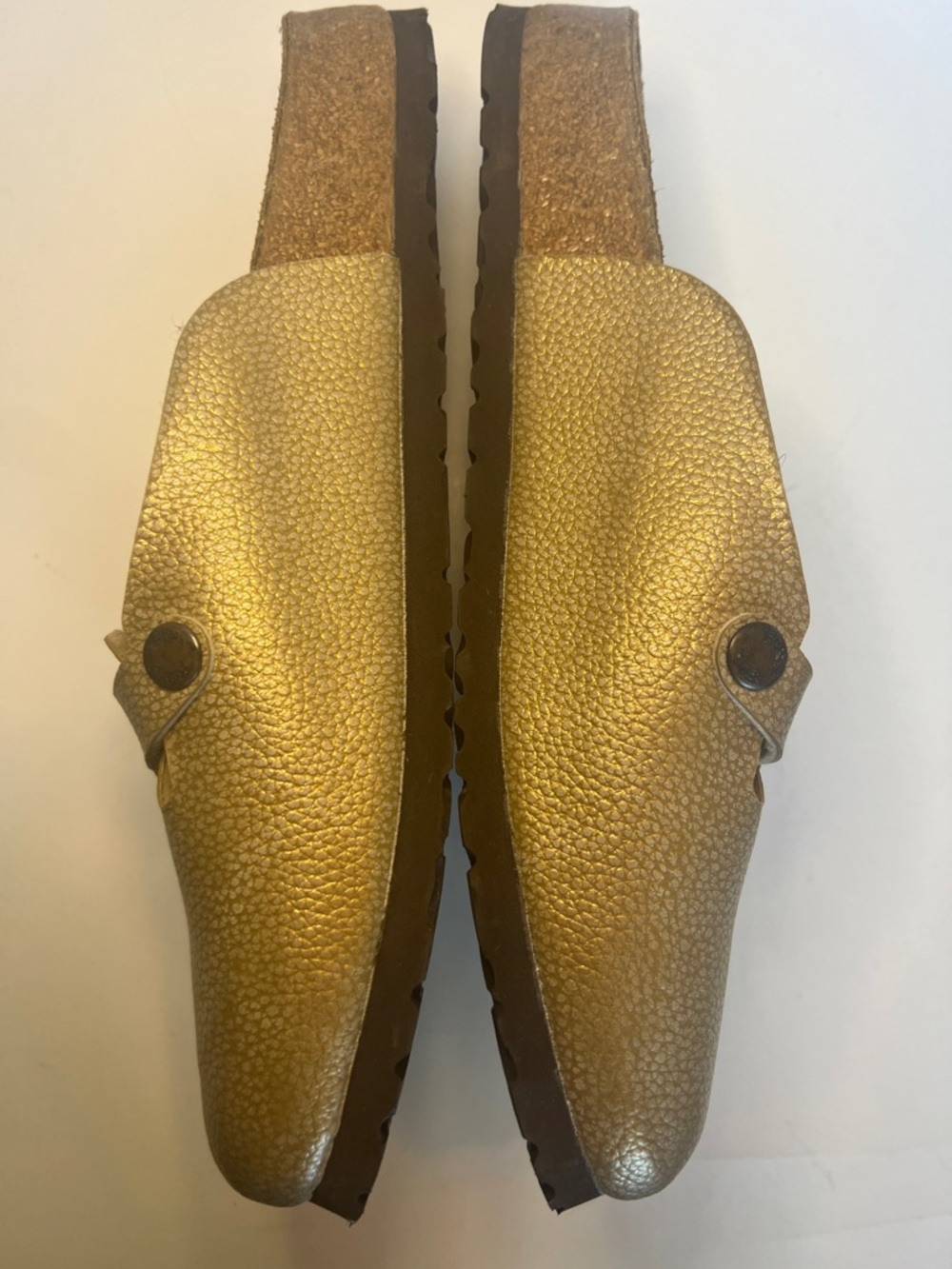 Rare Birkenstock Birki’s Maria Mary Jane Clog Gold Metallic Size EU 40/US 9 - Picture 13 of 16